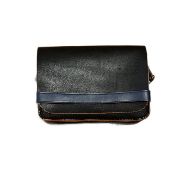 Black and Blue Medium Size Leather Bag - Picture 1 of 7